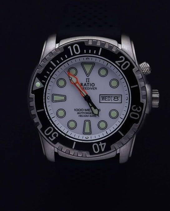 Foto 4 pulgar | Reloj De Buceo Ratio Freediver Helium-safe 1000m Para Hombre, Color Blanco - Venta Internacional.