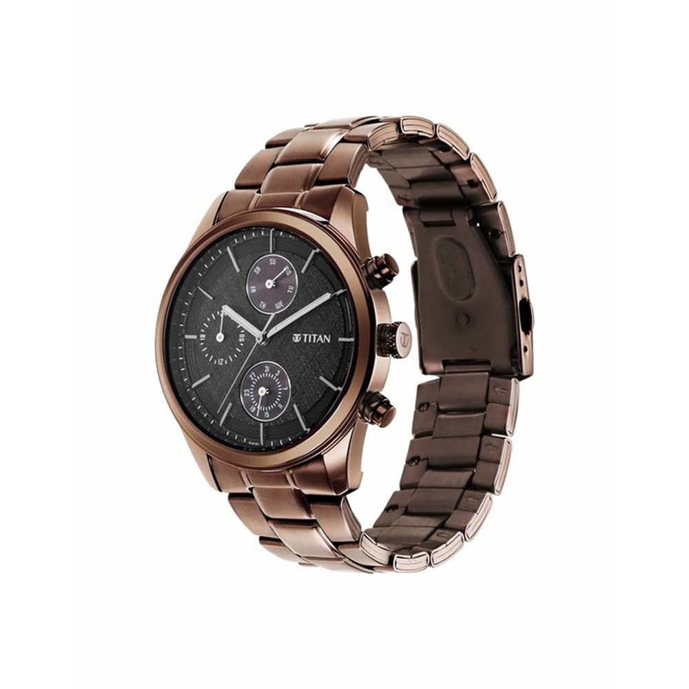 Foto 5 pulgar | Reloj Titan para Hombre 1805QM04 Marrón - Venta Internacional