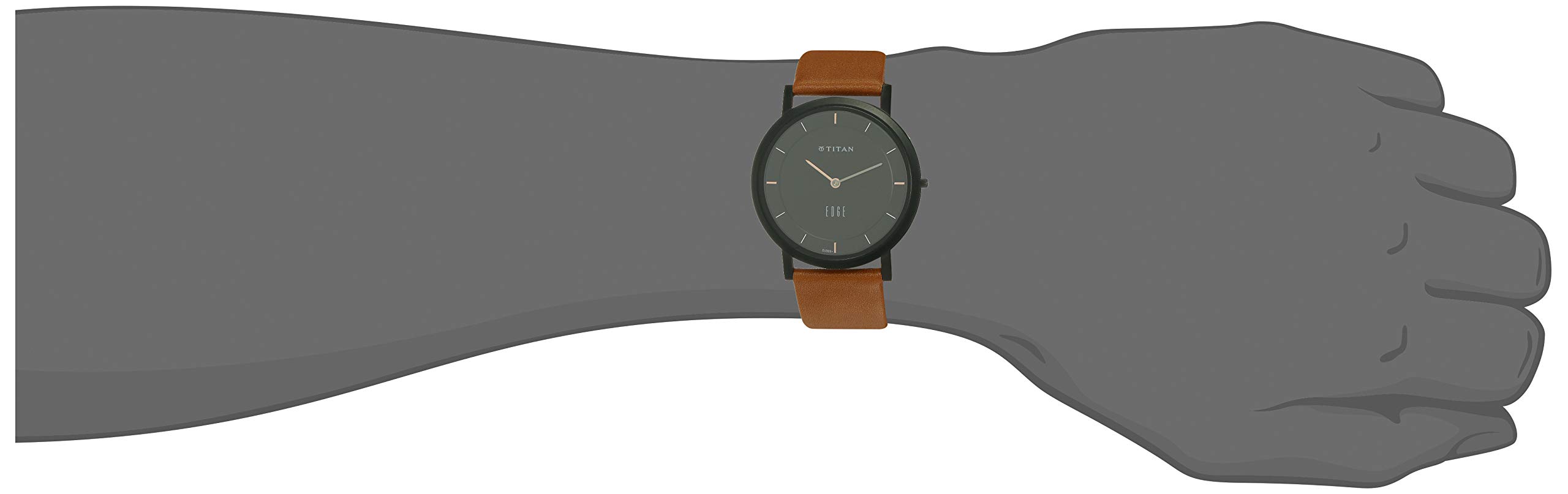 Foto 4 | Reloj Titan Edge para Hombre Marrón - Venta Internacional