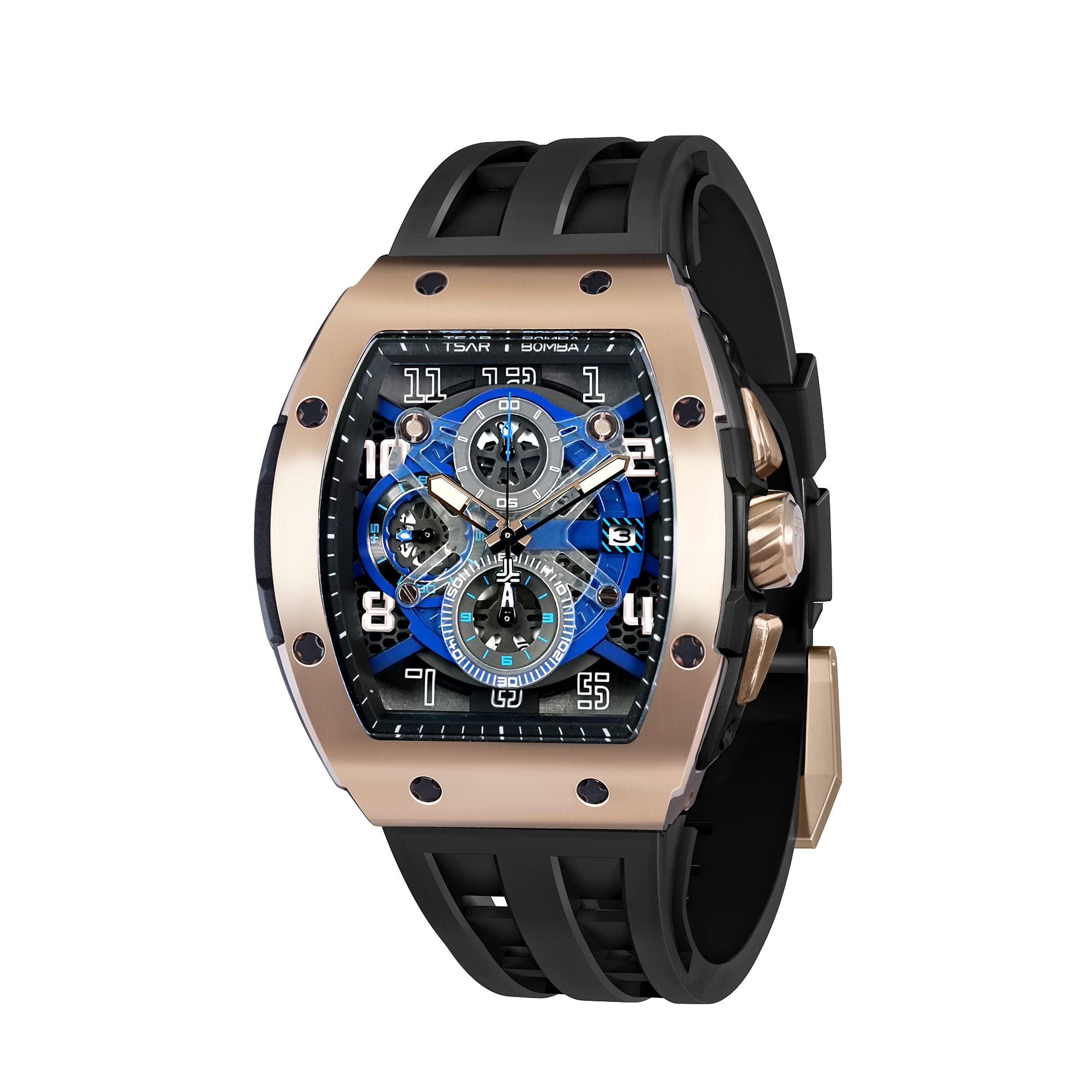 Foto 2 pulgar | Reloj Tsar Bomba Tonneau Luxury Waterproof 50 M Para Hombre 8211-gold - Venta Internacional.