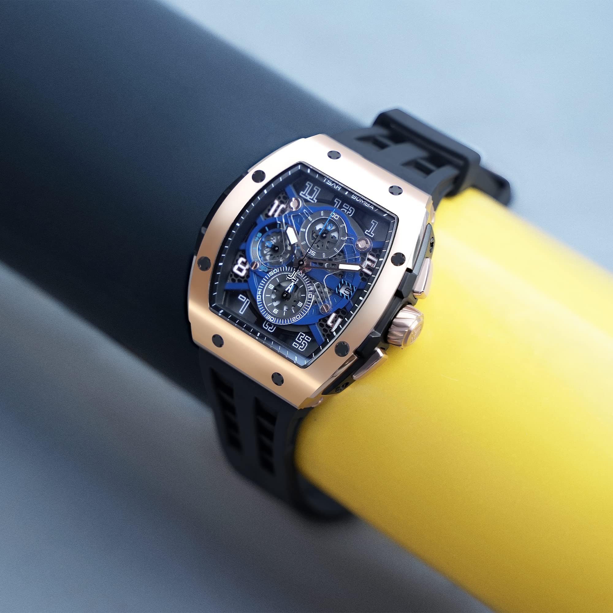 Foto 8 pulgar | Reloj Tsar Bomba Tonneau Luxury Waterproof 50 M Para Hombre 8211-gold - Venta Internacional.