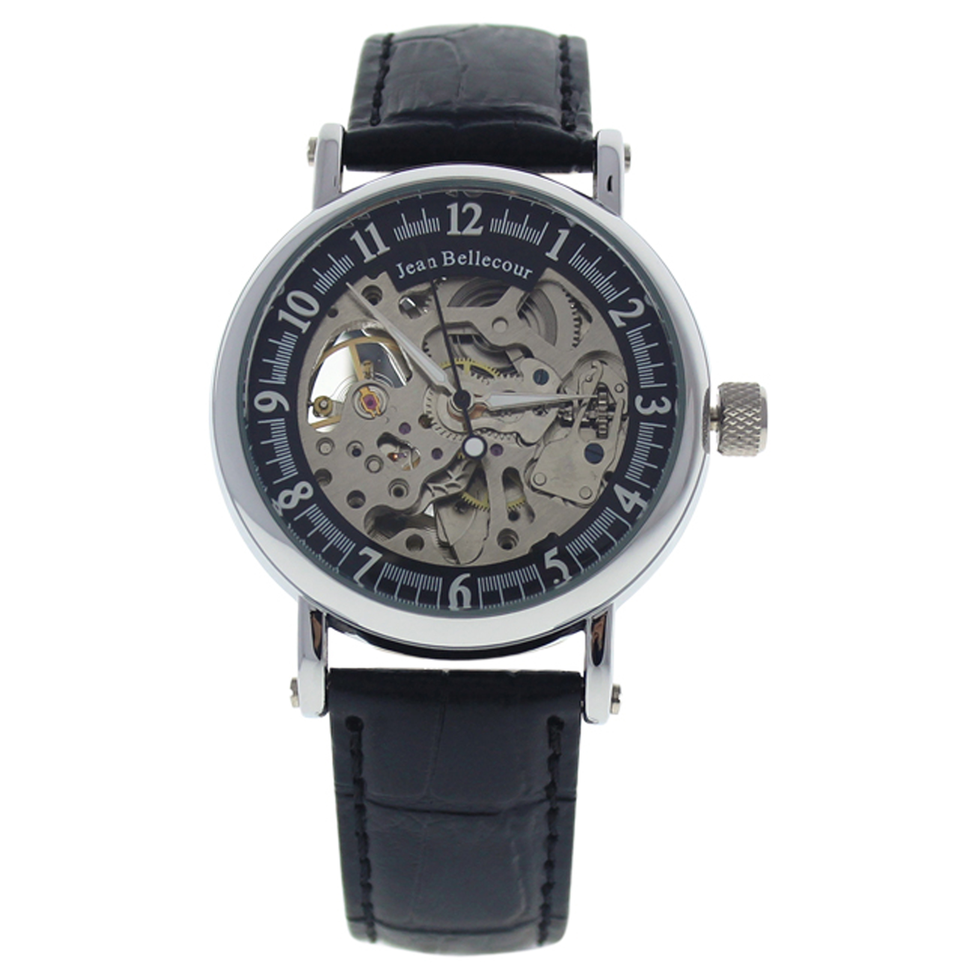 Foto 2 pulgar | Reloj Jean Bellecour Redh2 Con Correa De Piel Plateada/negra Para Hombre - Venta Internacional.