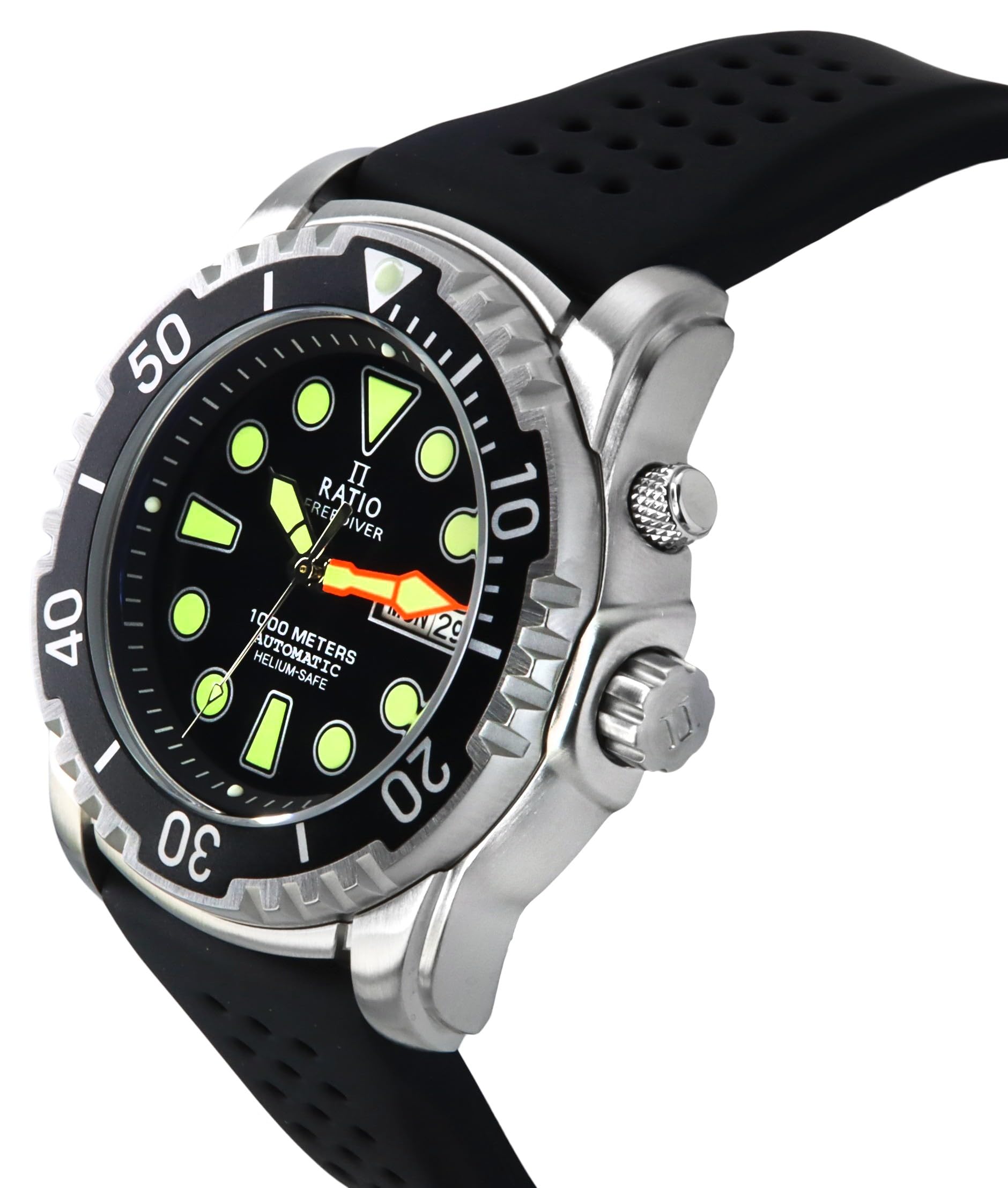 Foto 3 pulgar | Reloj De Buceo Ratio Freediver Helium-safe 1000m Para Hombre, Color Negro - Venta Internacional.