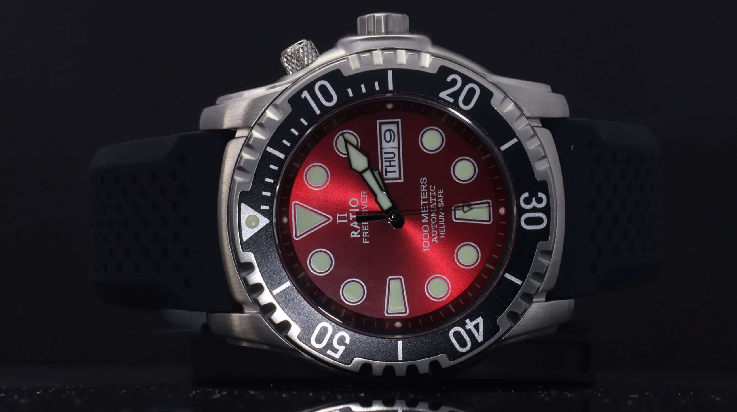 Foto 6 pulgar | Reloj De Buceo Ratio Freediver Helium-safe 1000m Para Hombre Rojo - Venta Internacional.