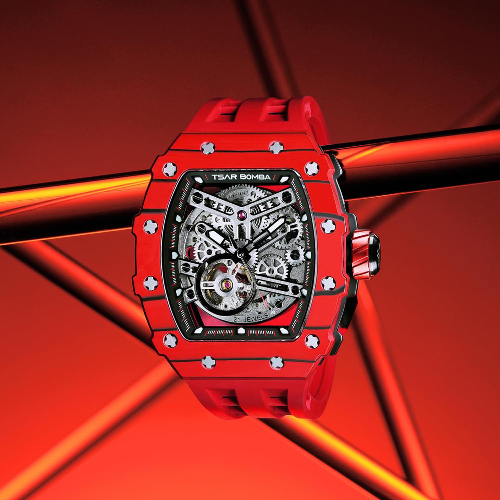 Foto 4 pulgar | Reloj Tsar Bomba Rojo para Hombre-Venta Internacional