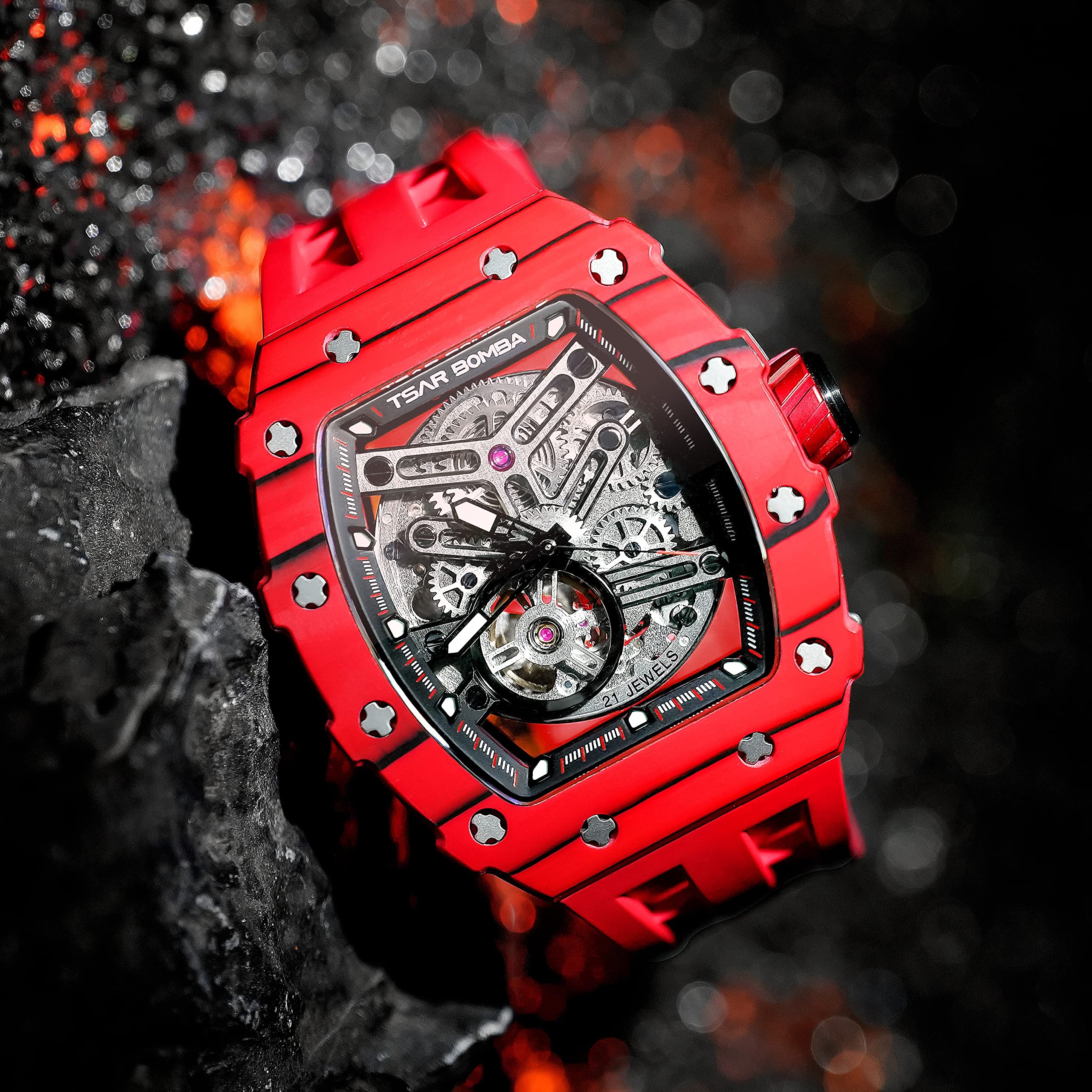 Foto 6 pulgar | Reloj Tsar Bomba Rojo para Hombre-Venta Internacional