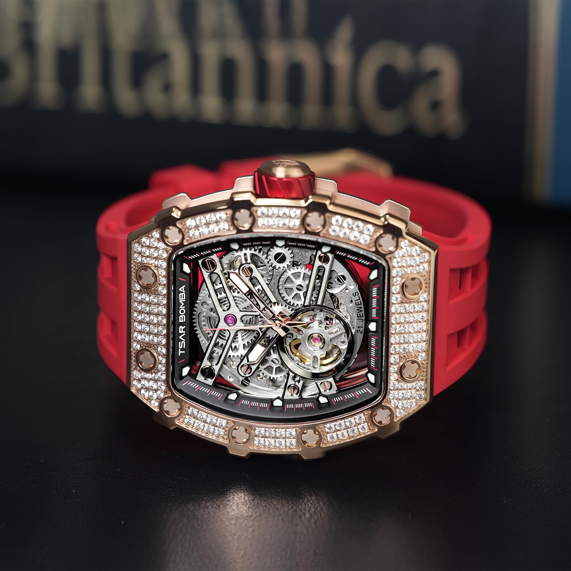 Foto 4 pulgar | Reloj Tsar Bomba Luxury Automatic Skeleton Tonneau para Hombre - Venta Internacional