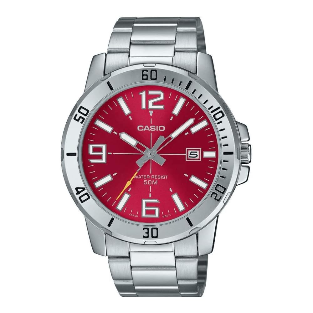 Foto 2 pulgar | Pulsera Para Hombre Con Esfera Roja Y Esfera Plateada De Reloj Casio Para Hombre - Venta Internacional.