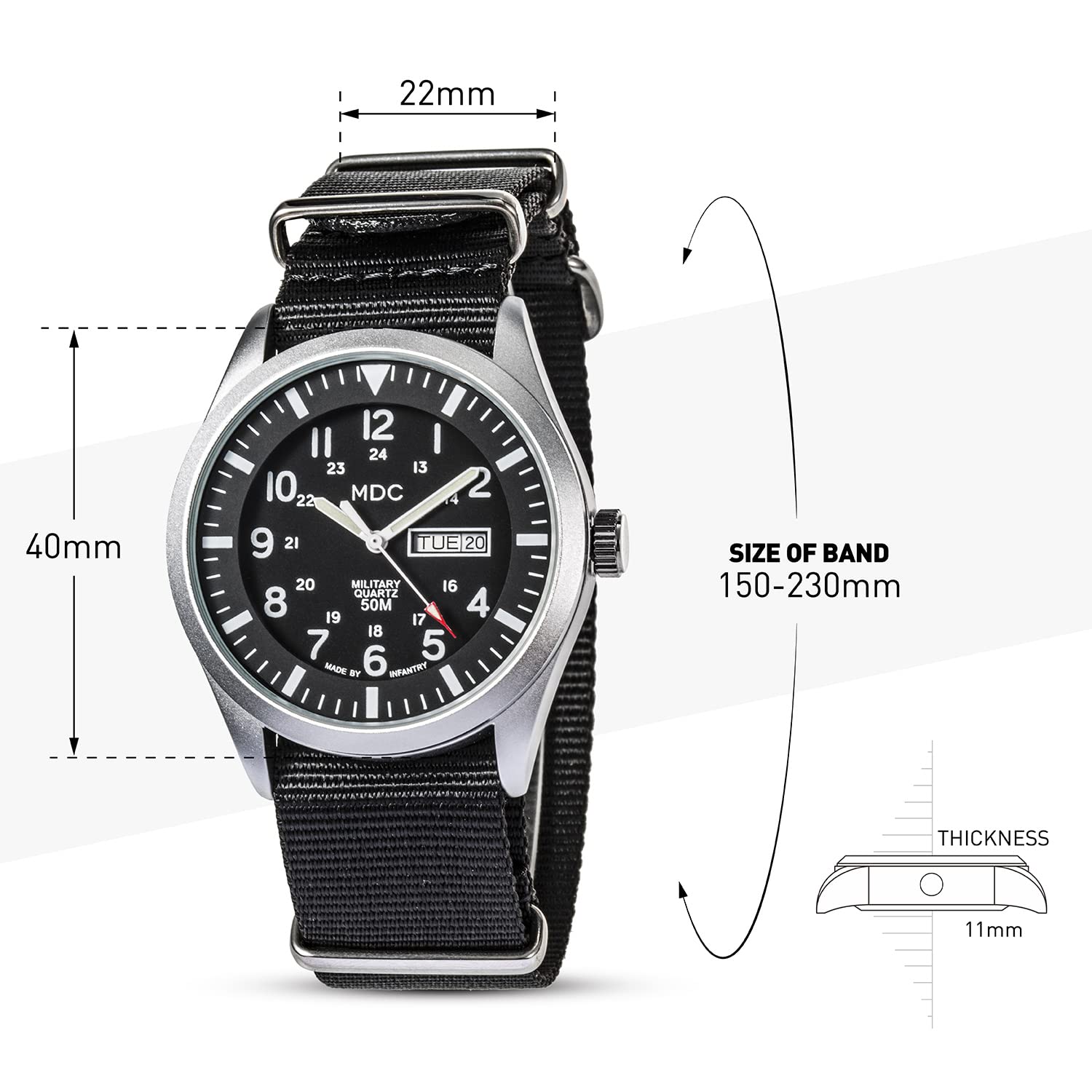 Foto 4 | Reloj Infantry Military Tactical A Prueba De Agua Para Hombre - Venta Internacional.