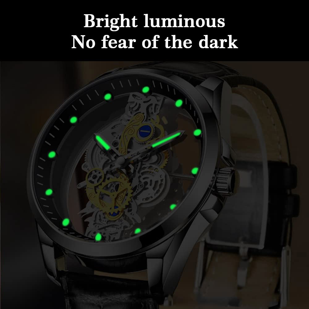 Foto 6 pulgar | Reloj Tiong Skeleton Quartz Para Hombre  De Acero Inoxidable  Resistente Al Agua - Venta Internacional.
