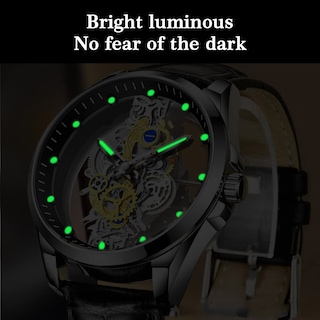 Foto 5 | Reloj Tiong Skeleton Quartz Para Hombre De Acero Inoxidable Resistente Al Agua - Venta Internacional.