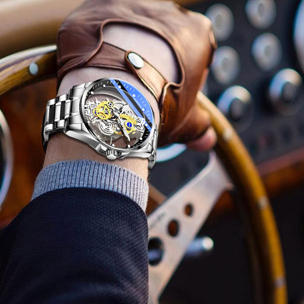 Foto 7 pulgar | Reloj Tiong Skeleton Quartz Para Hombre  De Acero Inoxidable  Resistente Al Agua - Venta Internacional.