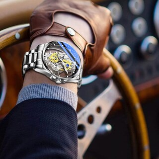 Foto 6 | Reloj Tiong Skeleton Quartz Para Hombre De Acero Inoxidable Resistente Al Agua - Venta Internacional.