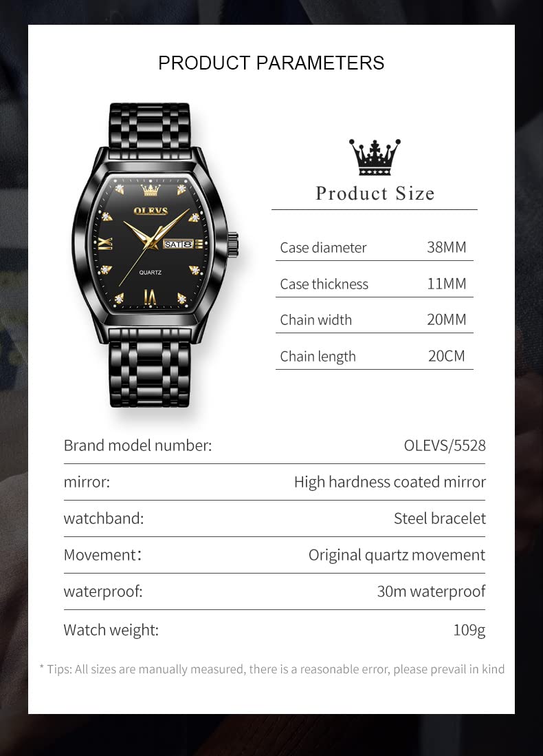 Foto 6 | Reloj Olevs Business Dress Diamond Quartz Impermeable Para Hombre - Venta Internacional.