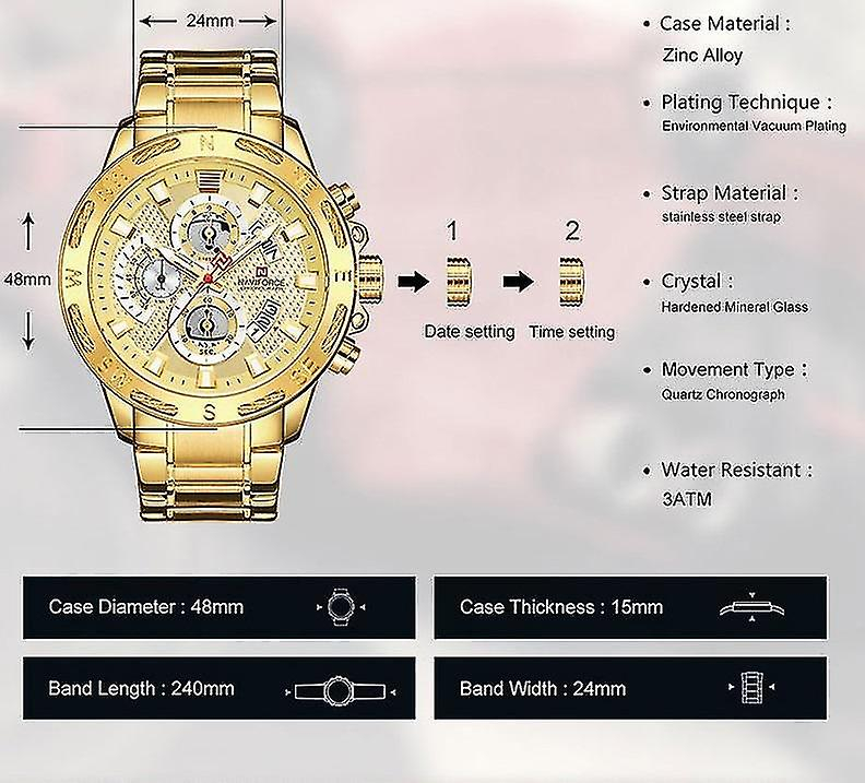 Foto 4 pulgar | Reloj Despertador Huoguo Para Hombre  Deportivo  Impermeable  Dorado - Venta Internacional.