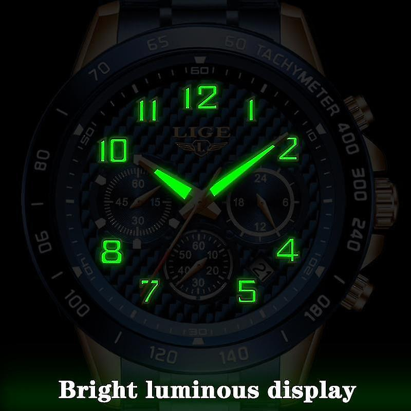Foto 4 | Reloj De Pulsera Huoguo Alarm Clocks Chronograph Para Hombre Con Correa Azul - Venta Internacional.