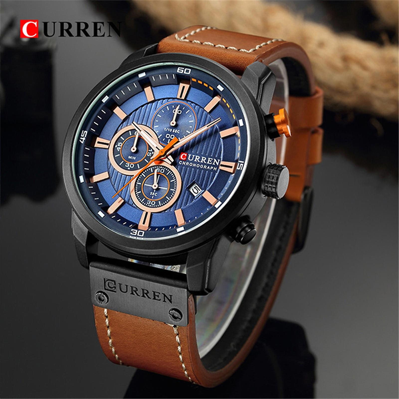 Foto 3 pulgar | Reloj De Cuero Digital Analógico De Cuarzo Huoguo Para Hombre - Venta Internacional.