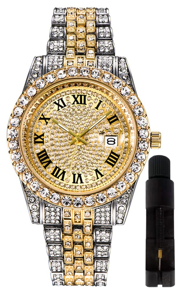 Reloj Hunruy Hip Hop Iced-out Bling Diamond Luxury Para Hombre - Venta Internacional.