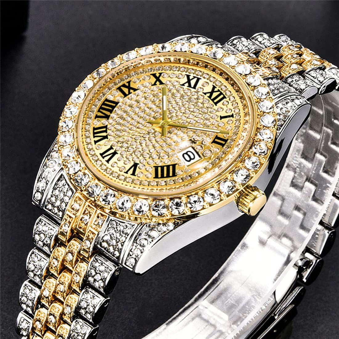 Foto 3 | Reloj Hunruy Hip Hop Iced-out Bling Diamond Luxury Para Hombre - Venta Internacional.