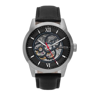 Foto 2 | Reloj Heritor Automatic Jonas Leather-band Skeleton Plateado/azul - Venta Internacional.