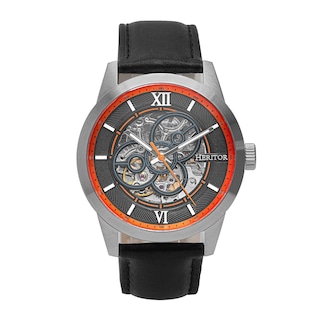 Foto 5 | Reloj Heritor Automatic Jonas Leather-band Skeleton Plateado/azul - Venta Internacional.