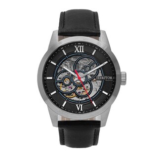 Foto 7 | Reloj Heritor Automatic Jonas Leather-band Skeleton Plateado/azul - Venta Internacional.
