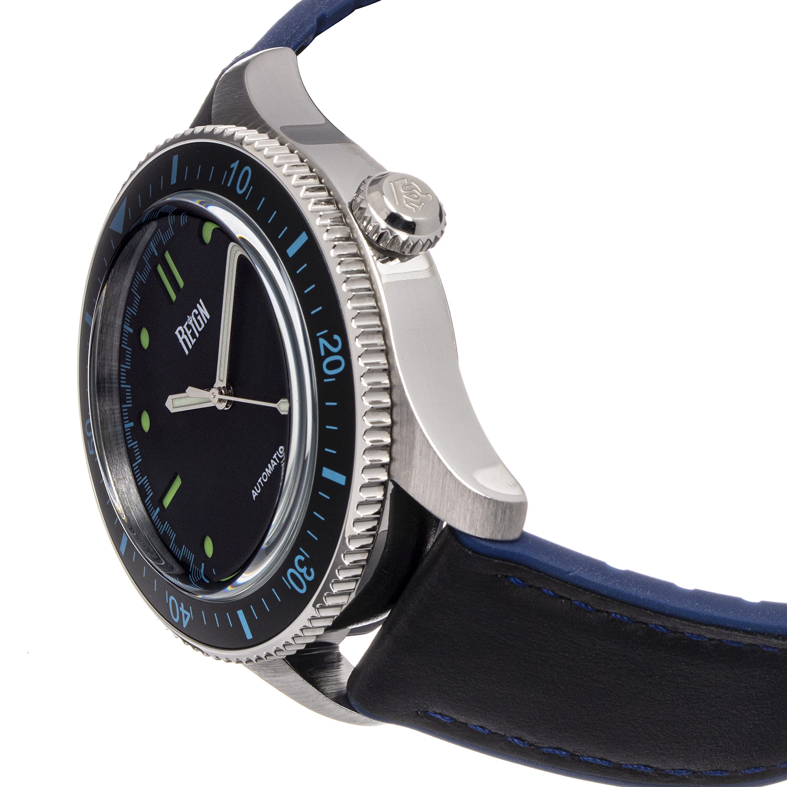 Foto 4 pulgar | Correa Automática De Piel Con Incrustaciones De Caucho Watch Reign Elijah - Venta Internacional.