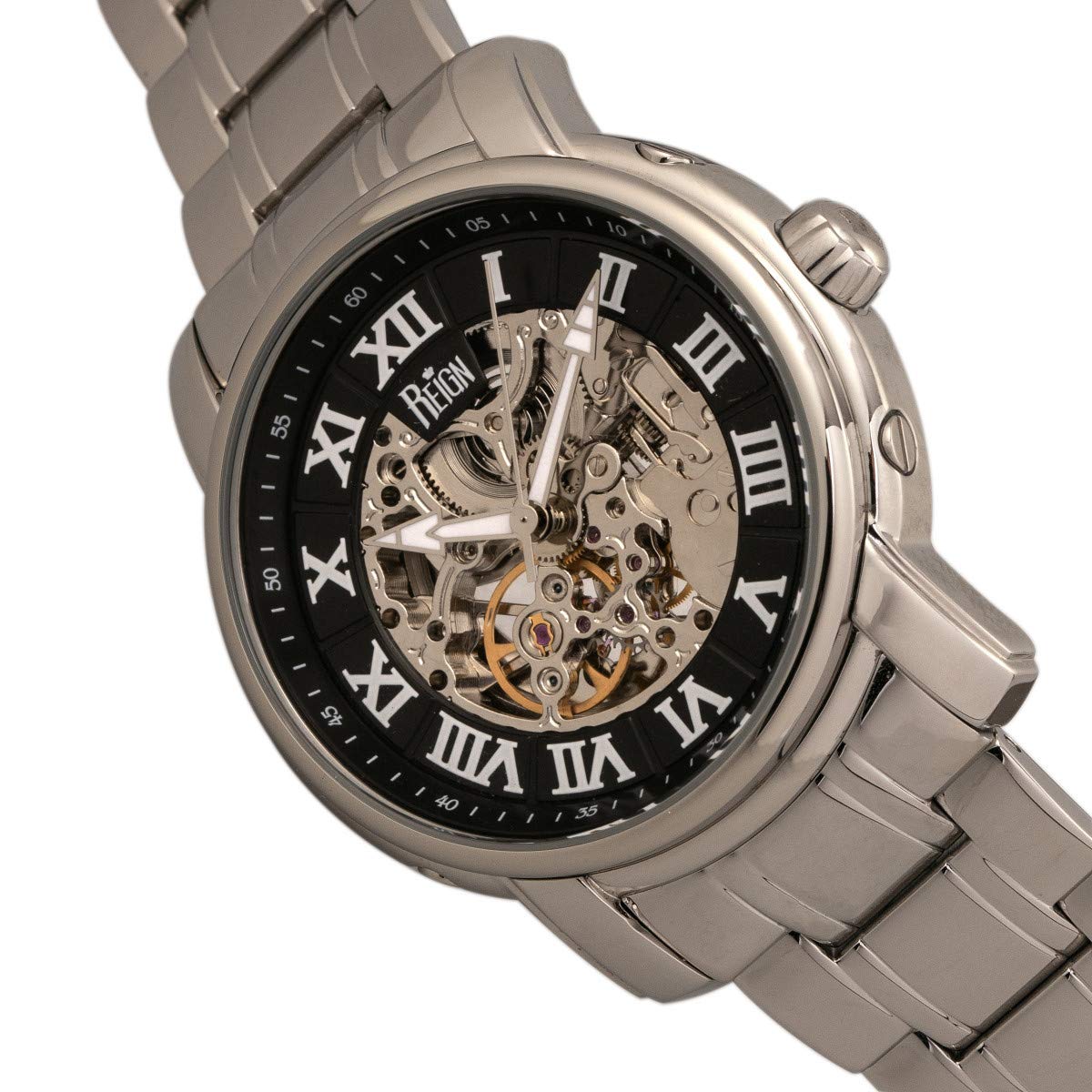 Foto 4 pulgar | Reloj Reign Kahn Con Esfera Automática Tipo Esqueleto De 45 Mm  Color Negro - Venta Internacional.