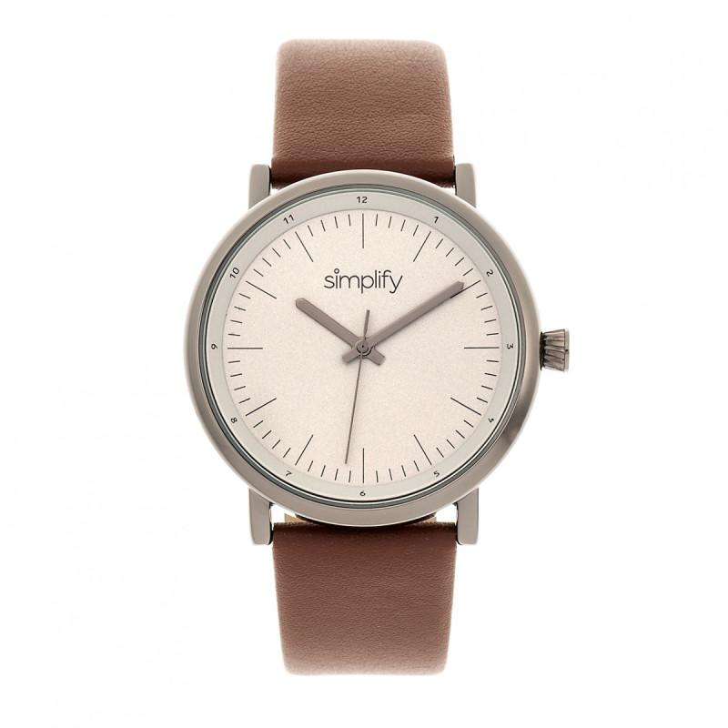 Foto 2 pulgar | Reloj Simplify The 6200 Con Correa De Piel Gris/marrón Para Hombre - Venta Internacional.
