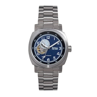 Foto 1 | Reloj Reign Impaler Semi-skeleton Azul/plateado De Acero Inoxidable - Venta Internacional.
