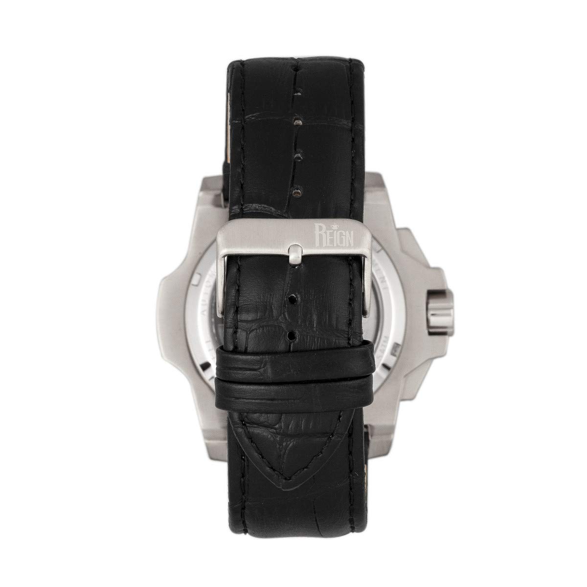 Foto 3 pulgar | Reloj Reign Commodus Automatic Skeleton Leather Plateado - Venta Internacional.