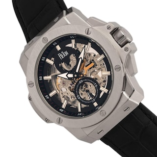 Foto 3 | Reloj Reign Commodus Automatic Skeleton Leather Plateado - Venta Internacional.