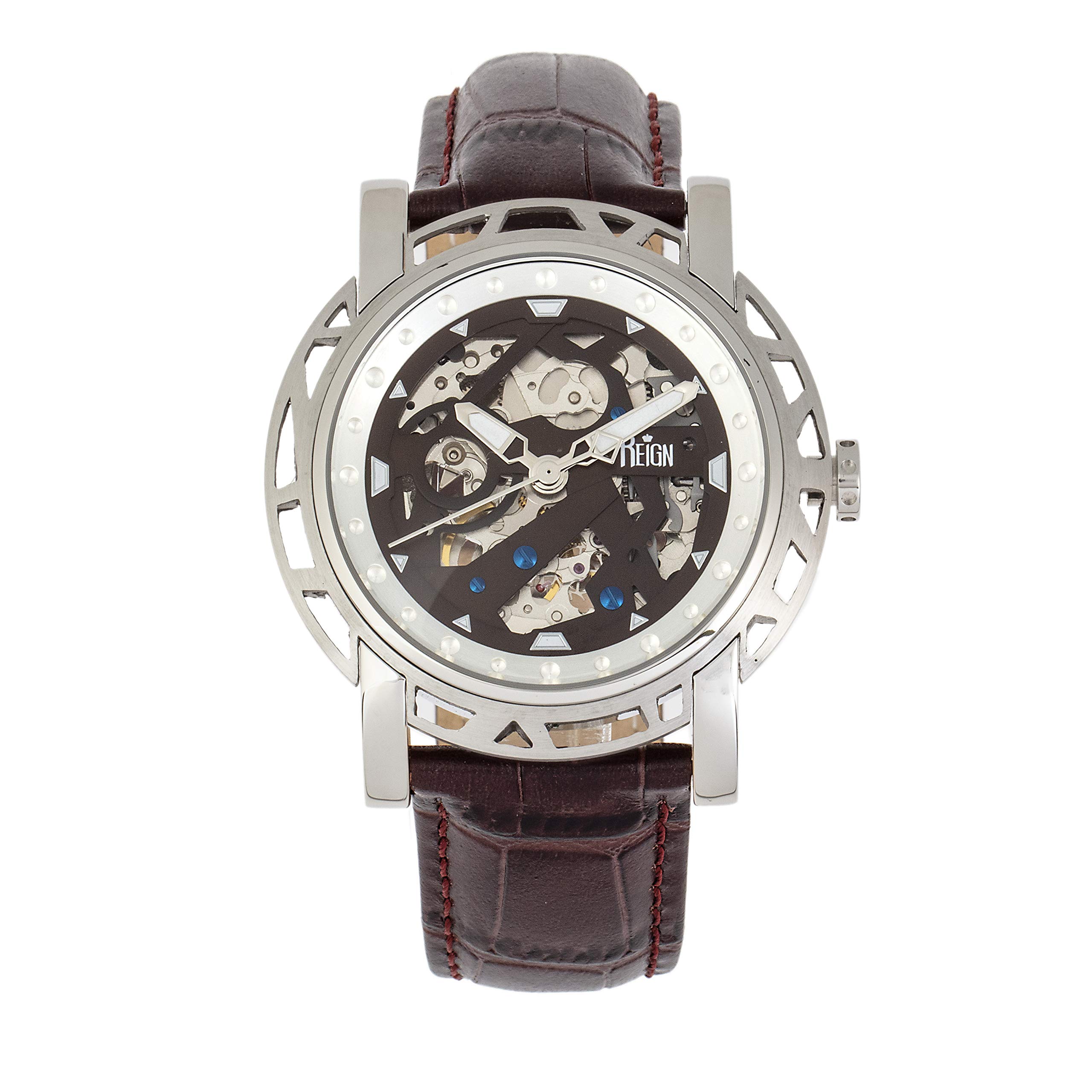 Reloj Reign Stavros Automatic Para Hombre  Caja Plateada De 44 Mm - Venta Internacional.