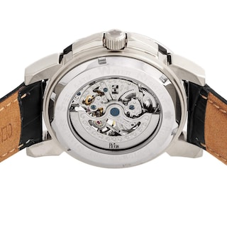 Foto 4 | Reloj Reign Philippe Automatic Skeleton En Piel Plateada - Venta Internacional.