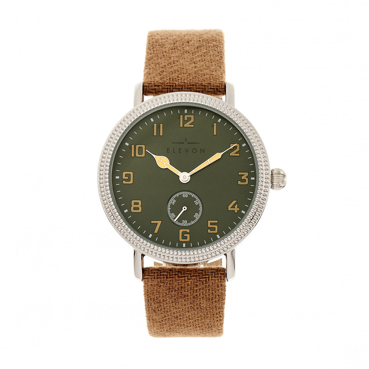 Reloj Elevon Northrop Con Correa De Piel Revestida De Lana Camel/verde - Venta Internacional.