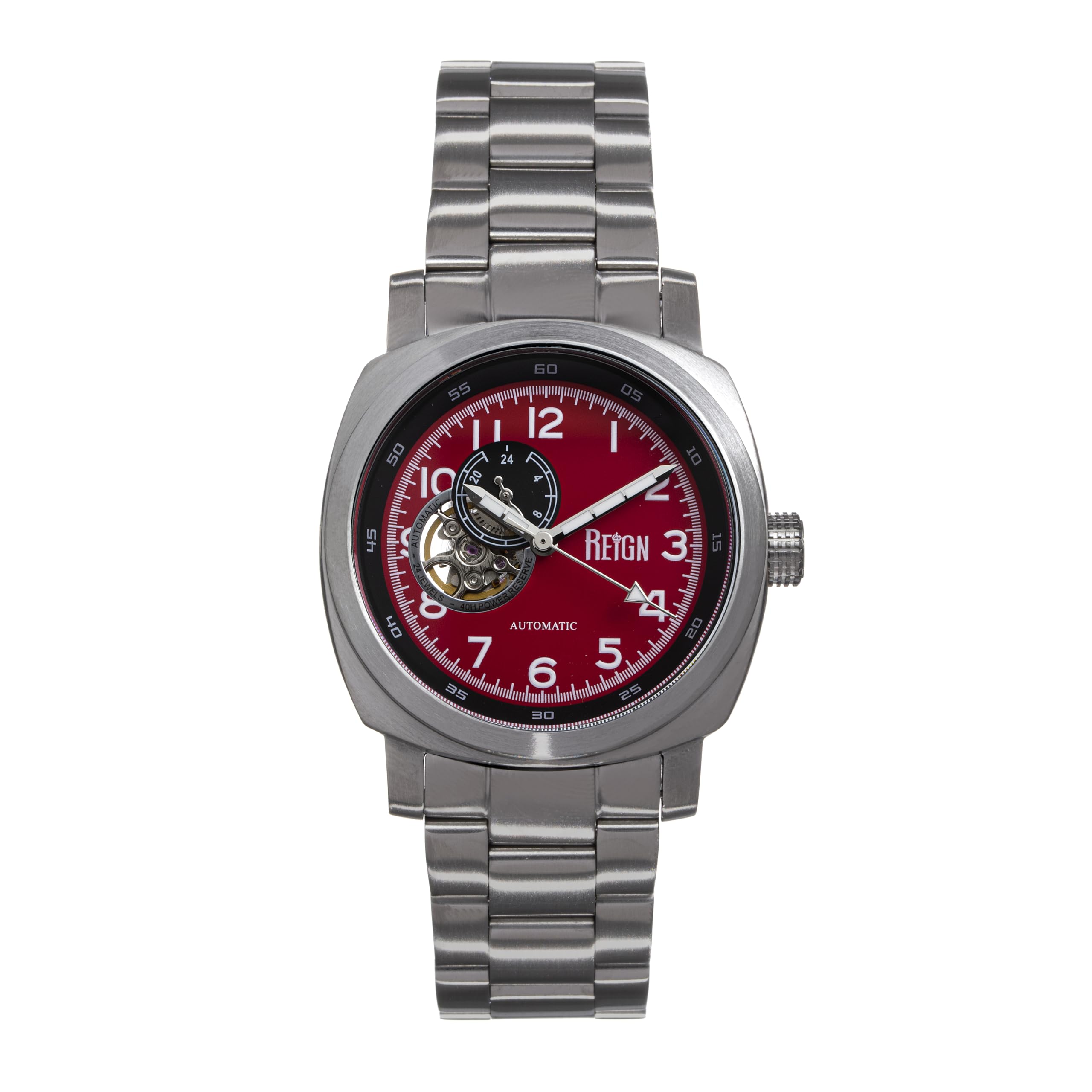 Pulsera Watch Reign Impaler Semi-skeleton Roja/plateada - Venta Internacional.