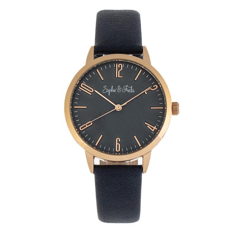 Foto 1 | Reloj Sophie And Freda Vancouver Con Correa De Cuero - Azul - Venta Internacional.