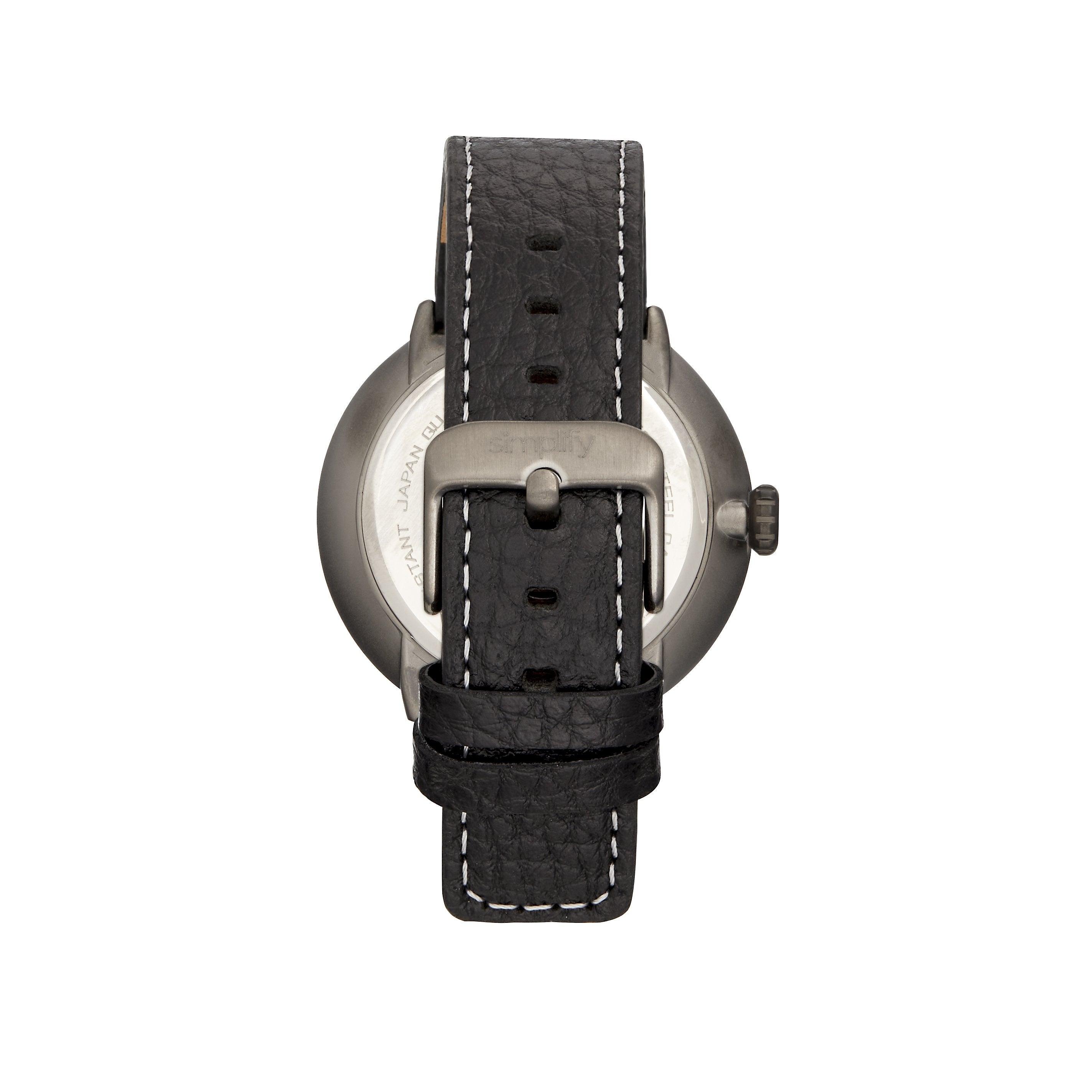 Foto 4 pulgar | Reloj Simplify The 7100 - Correa De Piel Con Fecha Para Hombre  Color Marrón Y Plateado - Venta Internacional.