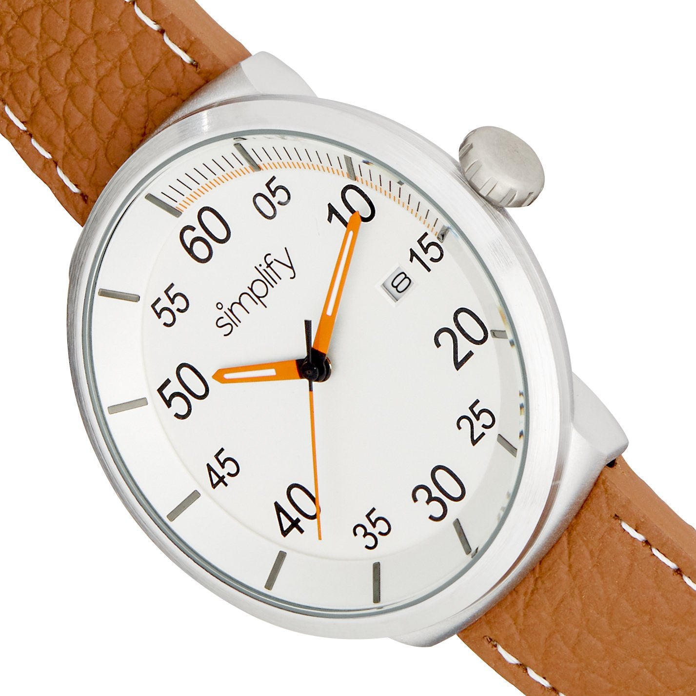 Foto 8 pulgar | Reloj Simplify The 7100 - Correa De Piel Con Fecha Para Hombre  Color Marrón Y Plateado - Venta Internacional.