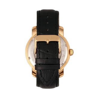 Foto 2 | Reloj Reign Kahn Para Hombre Con Correa Negra Y Caja De Oro Rosa - Venta Internacional.