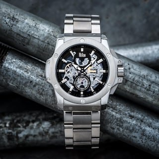 Foto 5 | Reloj Reign Commodus Automatic Skeleton Plateado/negro - Venta Internacional.