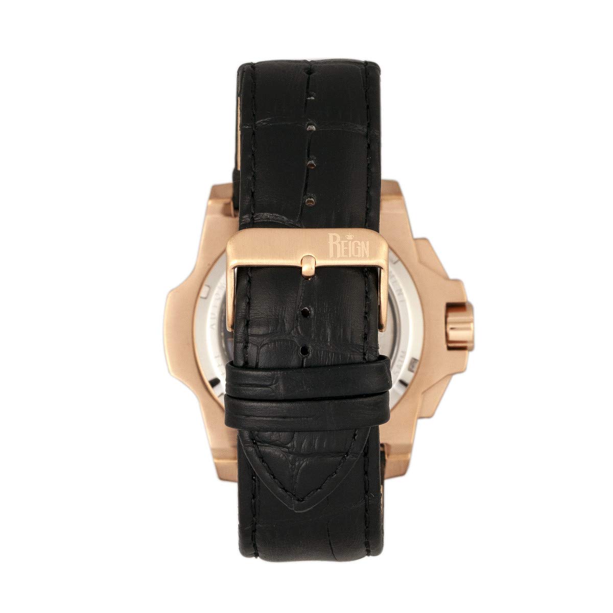 Foto 2 | Reloj Reign Commodus Automatic Skeleton En Oro Rosa/negro - Venta Internacional.