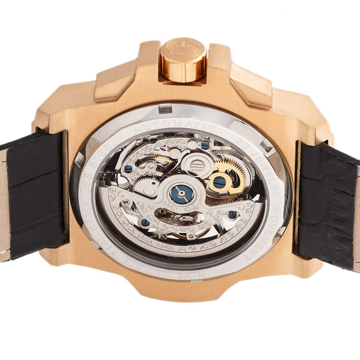Foto 4 | Reloj Reign Commodus Automatic Skeleton En Oro Rosa/negro - Venta Internacional.