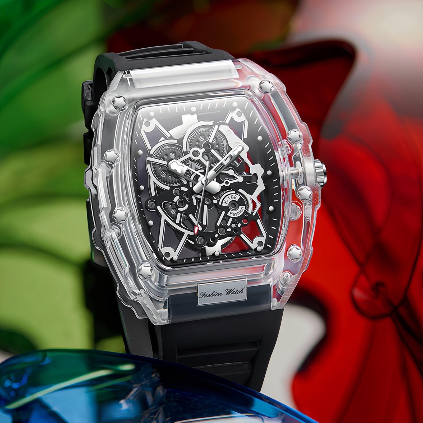 Foto 4 | Reloj Gosasa Fashion Hollowed Tonneau Transparente Para Hombre - Venta Internacional.