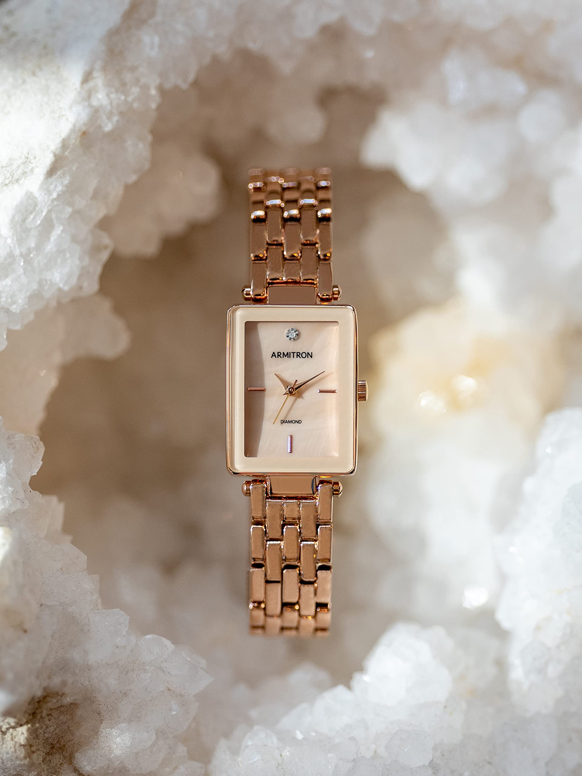 Foto 4 pulgar | Venta Internacional - Reloj Armitron Para Mujer Con Esfera De Diamante Genuino, Oro Rosa