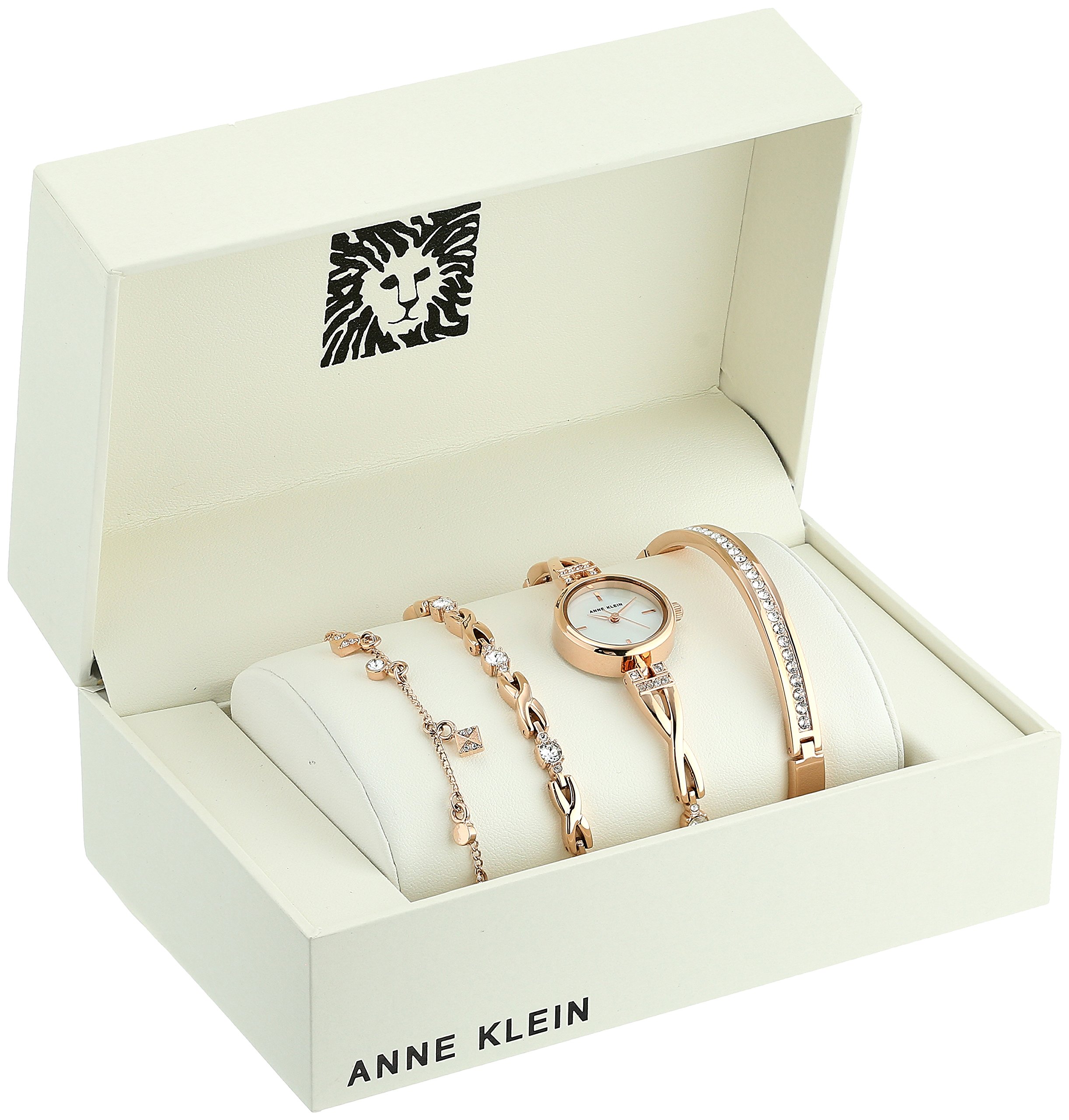 Venta Internacional - Reloj Anne Klein Premium Con Detalles De Cristal Rosa