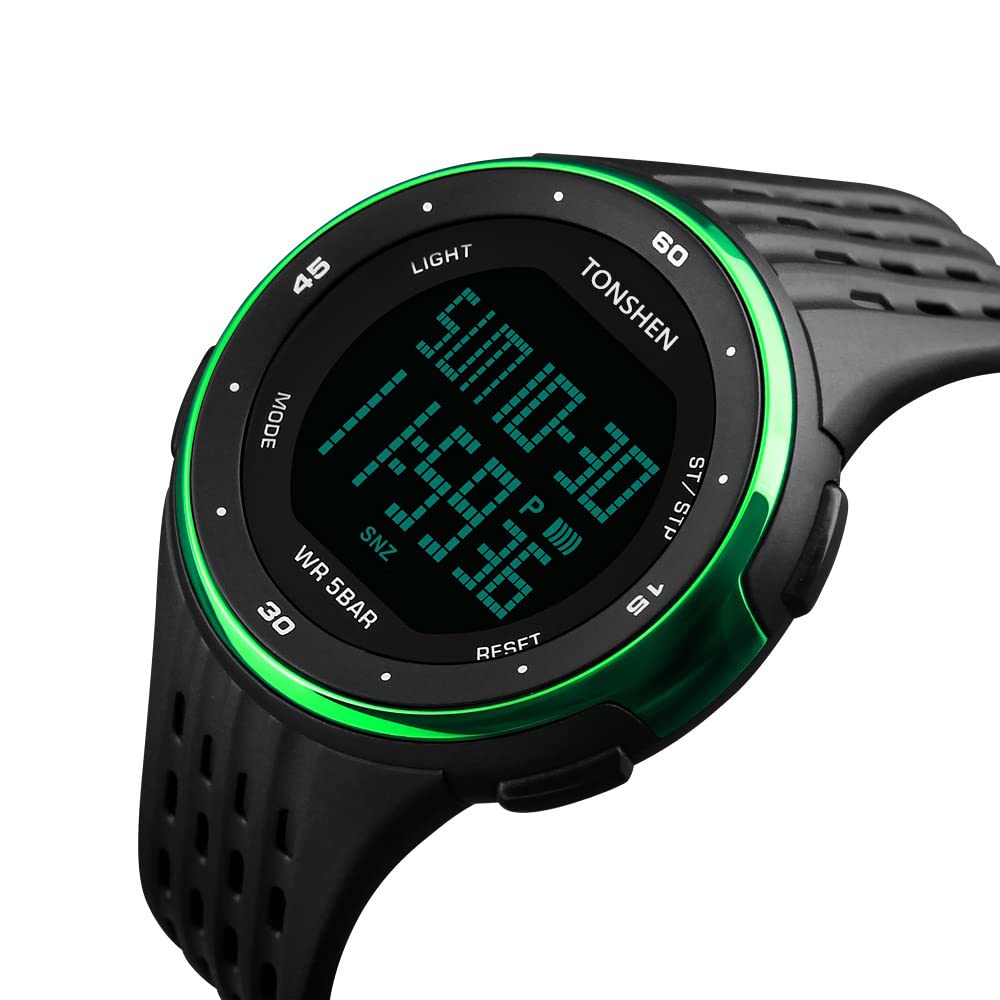 Foto 7 pulgar | Venta Internacional - Reloj Deportivo Tonshen Outdoor Digital Led Impermeable (verde)