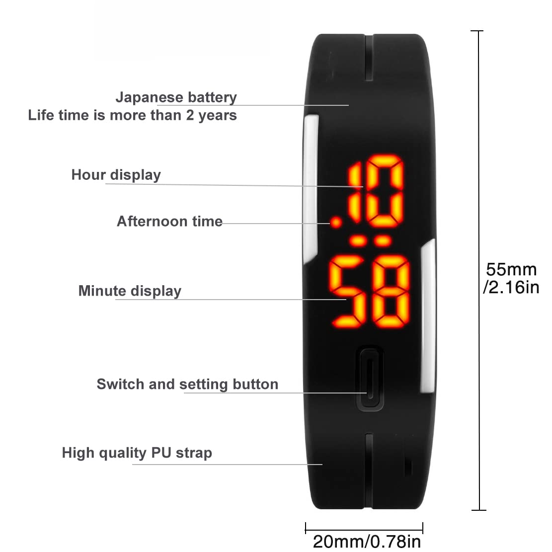 Foto 4 pulgar | Venta Internacional - Reloj Deportivo Toocat Fashion Touch Led Digital 50 M Resistente Al Agua