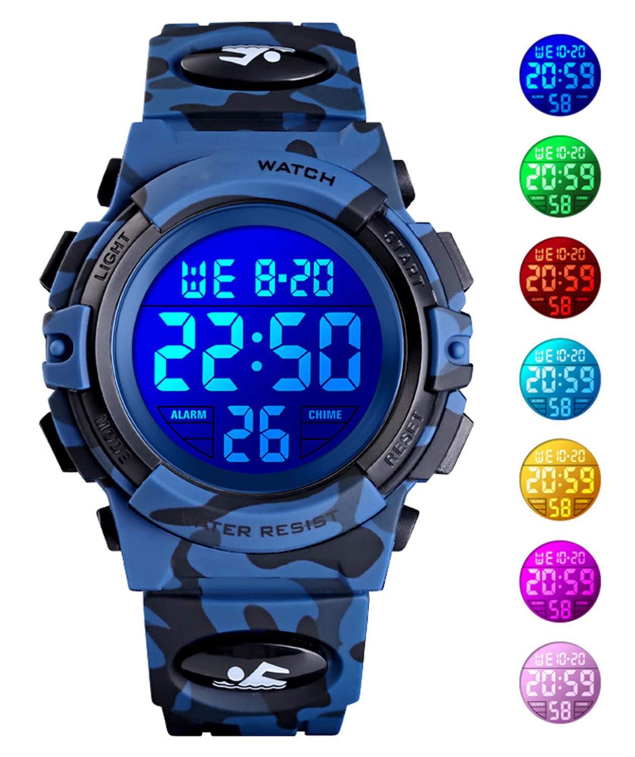 Foto 3 pulgar | Venta Internacional - Reloj Mastop Led Digital Sports, Correa De Camuflaje Impermeable