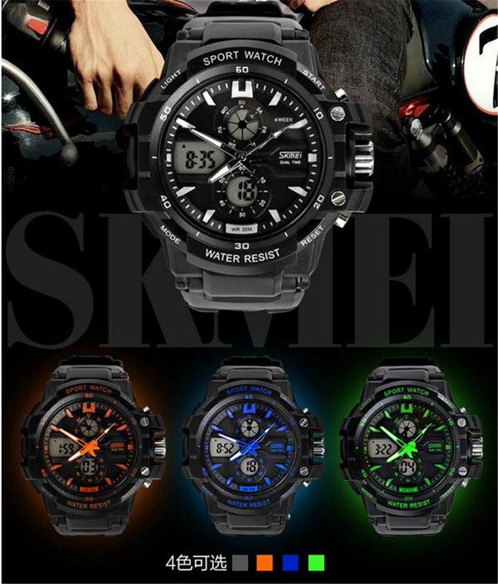 Foto 2 | Venta Internacional - Reloj Digital Skmei Con Doble Pantalla, Resistente Al Agua, 30 M